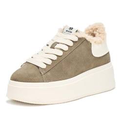 ASH Moby Be Kind Damen-Sneaker aus Pelz, Militär/Gardenie, 40 EU von ASH