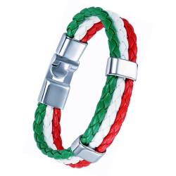 ATEIELLI Armband PU Leder Farben der Nationalflagge der Fußballmannschaft jwb341 (Italien) von ATEIELLI