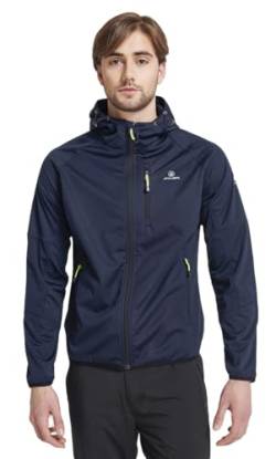 ATHL DPT. Herren Softshelljacke wasserabweisende und atmungsaktive Funktionsjacke mit Kapuze, leichte Sommerjacke Dunkelblau, Gr. L von ATHL DPT.