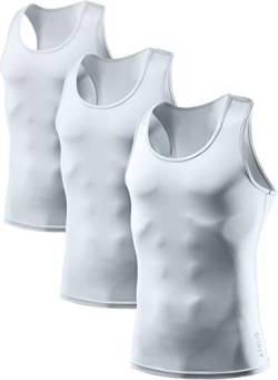 ATHLIO 3er-Pack Herren Cool Dry Kompression ärmelloses Tank Top Sport Laufen Basketball Workout Base Layer von ATHLIO