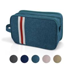 AUDWUD Dry Wet Separation Toiletry Bag,Makeup Aufbewahrungstasche,mit Griff und dreilagige Klassifizierung Lagerung.Geeignet für Turnhallen,und kann für Reisen gefaltet Werden von AUDWUD