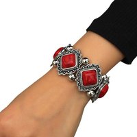 AUKUU Armband 2 teiliges Retro Armband personalisierbar eingelegtes türkisfarbenes, elastisches Armband für Damen und Herren von AUKUU