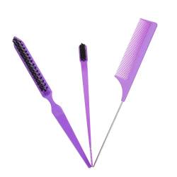 AUTSUPPL 1 Satz Bürstenkamm-Set Kämme für Haare männer haarkamm Salon neckende Bürste hairbrush haarbürsten comb Stielkamm zum Haarstyling Entwirrungskamm für naturschwarzes Haar Abs Violet von AUTSUPPL