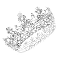 AUTSUPPL 1stk Krone Hochzeit Haarschmuck Für Hochzeitskleid-kopfschmuck Accessoires Für Damen Braut Stirnband Trendiger Schmuck Strass-kopfschmuck Strass-hochzeit Silver Legierung von AUTSUPPL