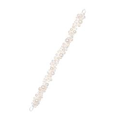 AUTSUPPL Perlenstirnband Stirnband Hochzeitskopfschmuck Für Die Braut Haarschmuck Für Die Brautjungfer Hochzeitsdekorationen Strass-kopfbedeckung Für Frauen Strass-haargummi Braut- Weiß Abs von AUTSUPPL