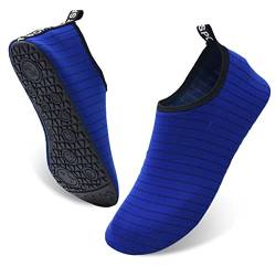 AUXDIQ Schwimmschuhe Badeschuhe Aquaschuhe Surfschuhe Wasserschuhe Strandschuhe Barfuß Schnell Trocknend für Damen Herren, Stil 1 Blau, 36/37 EU von AUXDIQ