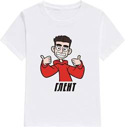 AWENGL T Shirts Merch A4 Glent Print Casual Family Clothing Set Boy's & Girl's Fashion Tops White White M von AWENGL