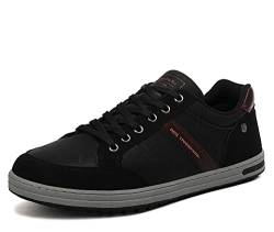 AX BOXING Freizeitschuhe Herren Sneaker Mode Herrenschuhe Walkingschuhe Atmungsaktiv Trainers Größe 41-46 EU (A Schwarz, 43 EU) von AX BOXING