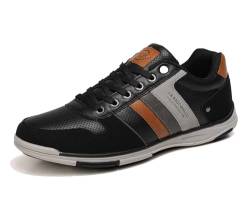 AX BOXING Freizeitschuhe Herren Sneaker Mode Herrenschuhe Walkingschuhe Leichte Trainers Größe 41-46 EU (B Schwarz, 45 EU) von AX BOXING