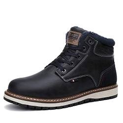 AX BOXING Winterschuhe Herren Gefütterte Winterstiefel Warm Draussen Schneestiefel Rutschfest Winterboots 41-46 EU(2_Blau, 46 EU) von AX BOXING