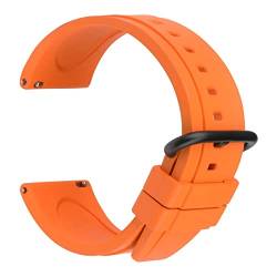 AXTGBHL Design gummi uhrband braun weich sport armband 20mm 22mm 24mm tauchen wasserdichte watch gürtel handgelenkband for männer frauen(Orange B,20mm) von AXTGBHL