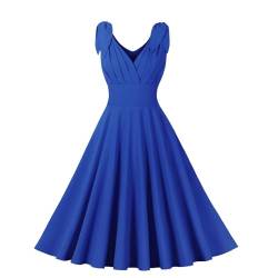 AYAZER Frisches, Plissiertes Taillenkleid und Elegantes, weit schwingendes Kleid – Blau – L von AYAZER