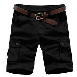 AYG Bermuda Shorts Herren Sommer Cargo Shorts Männer Camouflage Kurz Militär Hose (Schwarz, 38) von AYG