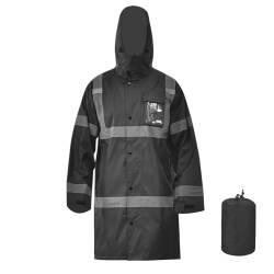 AYKRM Regenanzug warnschutz Herren schwarz Leichte Wasserdichte Warn Regenjacke von AYKRM