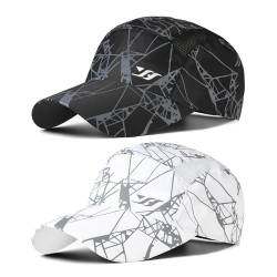 AYPOW 2 Pcs Unisex Schnell Trocknend Atmungsaktiv Baseball Cap Baseballkappe, Lässig Modisches Leichte Faltbare Outdoor Sportmütze Sportkappe, Waschbar Verstellbar Basecap Sonnenhut für Herren Damen von AYPOW