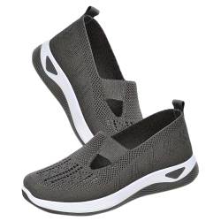 Diabetiker Schuhe Damen Herren Leichte Weit Walkingschuhe Atmungsaktive Orthopädische Verbandschuh Sandalen Senioren Hausschuhe Gesundheitsschuhe,Dark Gray,38EU von AZMAHT