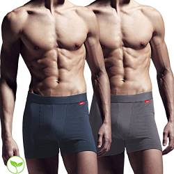 Boxershorts für Herren aus Tencel Modal & Bio-Baumwolle – umweltfreundlich, Premium-Qualität – Ultra weich, dehnbar, bequem – Pack mit 2 oder 3 umweltfreundlichen Boxershorts, Mehrfarbig, 2 Stück, XXL von AZX