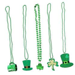 Abaodam 15 Stück Irische Festival Perlenkette St Patrick'S Day Accessoires St Halskette Zum St Patrick'S Day Halskette Zum St Patrick'S Day Halskette Zum St Patrick'S Day Kleeblatt von Abaodam