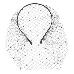 Abaodam 1stk Mesh-stirnband Schleier Haarband Schleier Mesh Mesh-kopfschmuck Haarreif Sonne Gesichtsspitzenschleier Mesh- Gesicht Mesh-haarband Hut Damen Zubehör Mit Diamant Gittergewebe von Abaodam