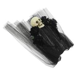 Abaodam Stirnbänder Stirnband Halloween-Hochzeitsschleier Black Veil Brides Gothic Schleier Kopfschmuck Gothic-Accessoires für Frauen Totenkopf Kopfbedeckung Gothic-Kopfbedeckung Haarnadel von Abaodam