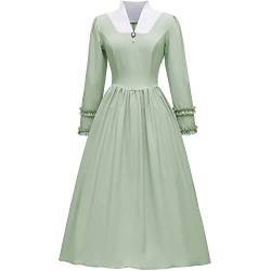 Colonial Dress for Women Pioneer Costume Dress Modest Prärie Colonial Dress (Light Green M) von Abaowedding