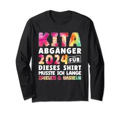 Kinder Kita Abgänger 2024 Schulkind Einschulung Schule Langarmshirt von Abschied Kita Kitaabgänger Kindergarten Kiga