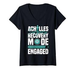 Damen Achilleschirurgie Erholungsmodus Engaged Achillesreparatur T-Shirt mit V-Ausschnitt von Achilles Surgery Recovery Clothing & Must Haves