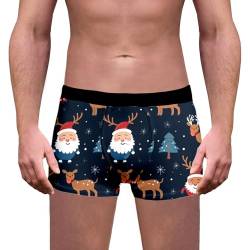 Achimlt Weihnachten Boxershorts Herren Lustig Unterhosen Männer Unterwäsche Leicht Bequemer Weihnachtsunterhose Weich Sports Pants Christmas Boxer Shorts Casual Weinachten Kostüm Nachtwäsche von Achimlt