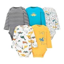 Acuryx Baby Body Langarm 5er Pack Neugeborene Strampler für Baby Jungen und Mädchen 9-12 Monate von Acuryx