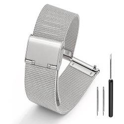 Adallor® Uhrenarmbander 20mm 22mm 24mm 18mm 16mm Uhrenarmbänder, Smartwatch Ersatzarmbã¤nder Zubehör, Metall Mesh Wechselarmband für Herren Damen mit Uhrenwerkzeug, Ersatzarmband Edelstahl von Adallor