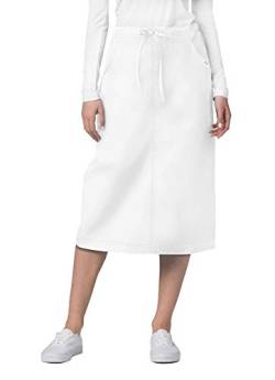 Adar Universal Damen medizinischer Rock - Mittellanger Rock mit Kordelzug - 707 - White - 14 von Adar Uniforms