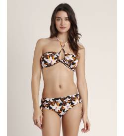 Admas für Damen. 15388-0-000287 Bikini Bandeau Sunset Jungle schwarz (XL), Strandbekleidung, Polyamid von Admas