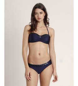 Admas für Damen. 15404-0-000216 Bikini Bandeau Pailletten navy (XL), Strandbekleidung, Polyamid, Marine von Admas