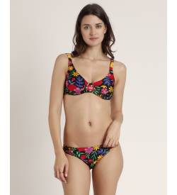 Admas für Damen. 15417-0-000600 Bikini Aro Twilight Garden schwarz (L), Strandbekleidung, Polyamid von Admas