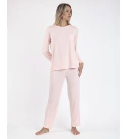 Admas für Damen. 62643-0-000055 Schlafanzug Langarm Soft Sleep rosa (L), Heimtextilien, Polyester von Admas