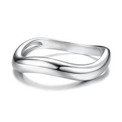 Adramata Ring Silber 925 Damen 14K Vergoldet Verlobungsring Eheringe Engagement Ringe Frauen Gewellter Stapeln Daumenring Einfache Band Ring, Gold/Silber Versprechen Ringe Schmuckgeschenke,S9 von Adramata