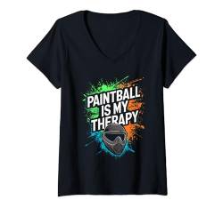 Damen Ultimatives Paintball-adrenalin Für Paintball-spieler Und T-Shirt mit V-Ausschnitt von Adrenalingeladener Paintball Für