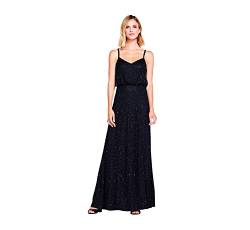 Adrianna Papell Women's Long Beaded Blouson Gown, Black, 18 von Adrianna Papell