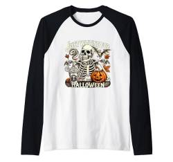 Just Waiting for Halloween Lustiges Skelett-Top Raglan von Adventure Tees