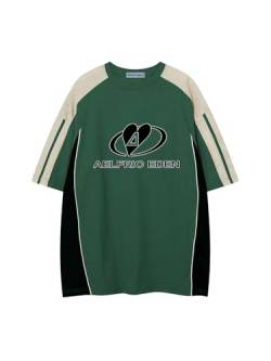 Aelfric Eden Herren Baseball Shirt Kurzarm Retro Raglan Jersey Tshirt Oversized Damen Tops Sommer Green, XS von Aelfric Eden