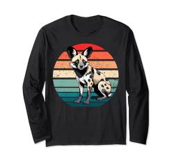 Vintage-T-Shirt für Liebhaber afrikanischer Wildhunde und Hunde bei Sonnenuntergang Langarmshirt von African Wild Dog Wild dog Men Lover