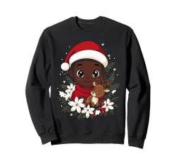 Weihnachten Junge Rentier Deko Afrikanischer Weihnachtsmann Sweatshirt von Afrikanischer Weihnachtsjunge Weihnachten Deko