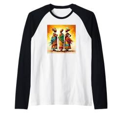 Afrikanische Kunst, Afro-Frauen mit buntem lebendigem Muster Raglan von Afro Pride Merch