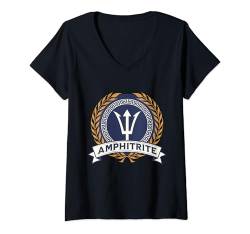 Damen Amphitrite, griechische Göttin des Meeres, griechische T-Shirt mit V-Ausschnitt von Agema-Bekleidung