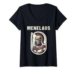 Damen Menelaos, König von Sparta, Trojanischer Krieg T-Shirt mit V-Ausschnitt von Agema-Bekleidung