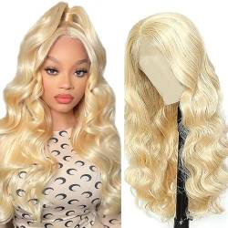 AiPliantfis Echthaar Perücke Lang 4x1 Lace Wig Human Hair Wig Body Wave Wig Remy Hair Pre Plucked with Baby Hair Bleached Knot Unprocessed Virgin Hair Echthaar Real Hair Wig for Women 24 Zoll von AiPliantfis