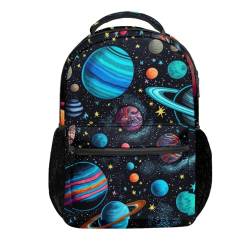 Aiebill Kinder-Rucksack mit Astronauten-Druck, 35,6 cm, großer Rucksack, Schultasche für Jungen und Mädchen, Laptop, wasserdichter Rucksack für Mittelschule, #01, Einheitsgröße von Aiebill