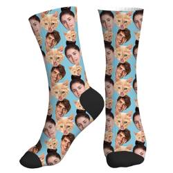 Aiebill Personalisierte Socken mit Gesicht, lustige Socken mit Gesicht, Fotos, Text, lustige Geschenke für Männer und Frauen, Stil 3, One size von Aiebill