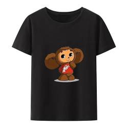 Cheburashka-TShirt-Homme-Summer-Fitness modal-Short-Sleeve-Camisetas-Men-T-Shirt-O-Neck Black M von Aija