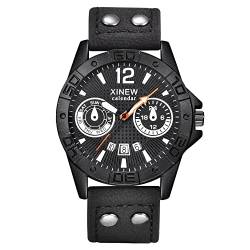 Uhren Herren Armbanduhr Quarz Uhr Herrenuhr Quarzuhr Sportuhr Outdooruhr Watch für Männer 2022 Herren Mode Militär Uhren Luxury Herrenmode Leder Edelstahl Sport Analog Quarz Armbanduhr Wasserdicht von Ainiyo